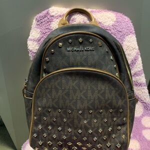 Michael Kors Dark Brown Medium Studded Backpack